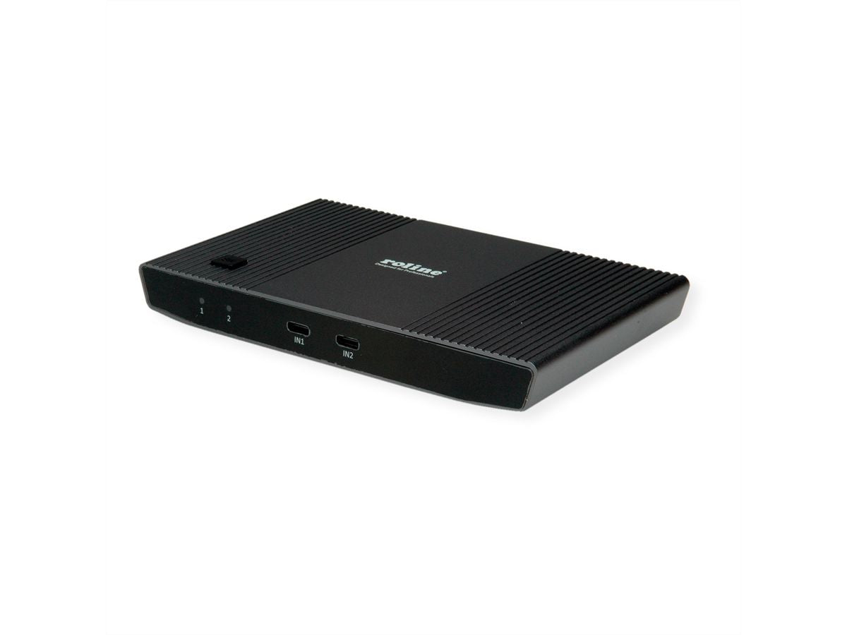 ROLINE 2-Port HDMI KVM-Switch – 4K/60 Hz, USB 3.0-Hub, USB-C PD 100 W