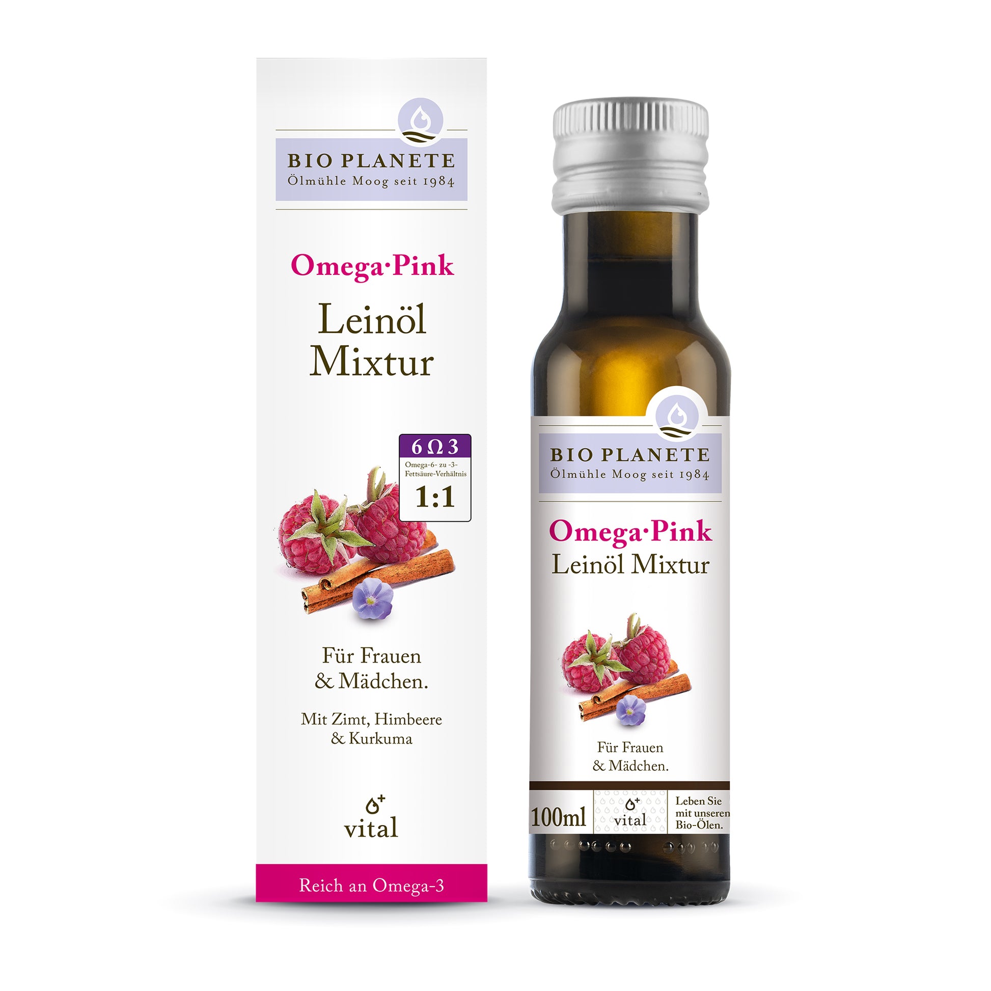 BIO PLANÈTE Leinöl-Mischung Omega Pink – 100 ml