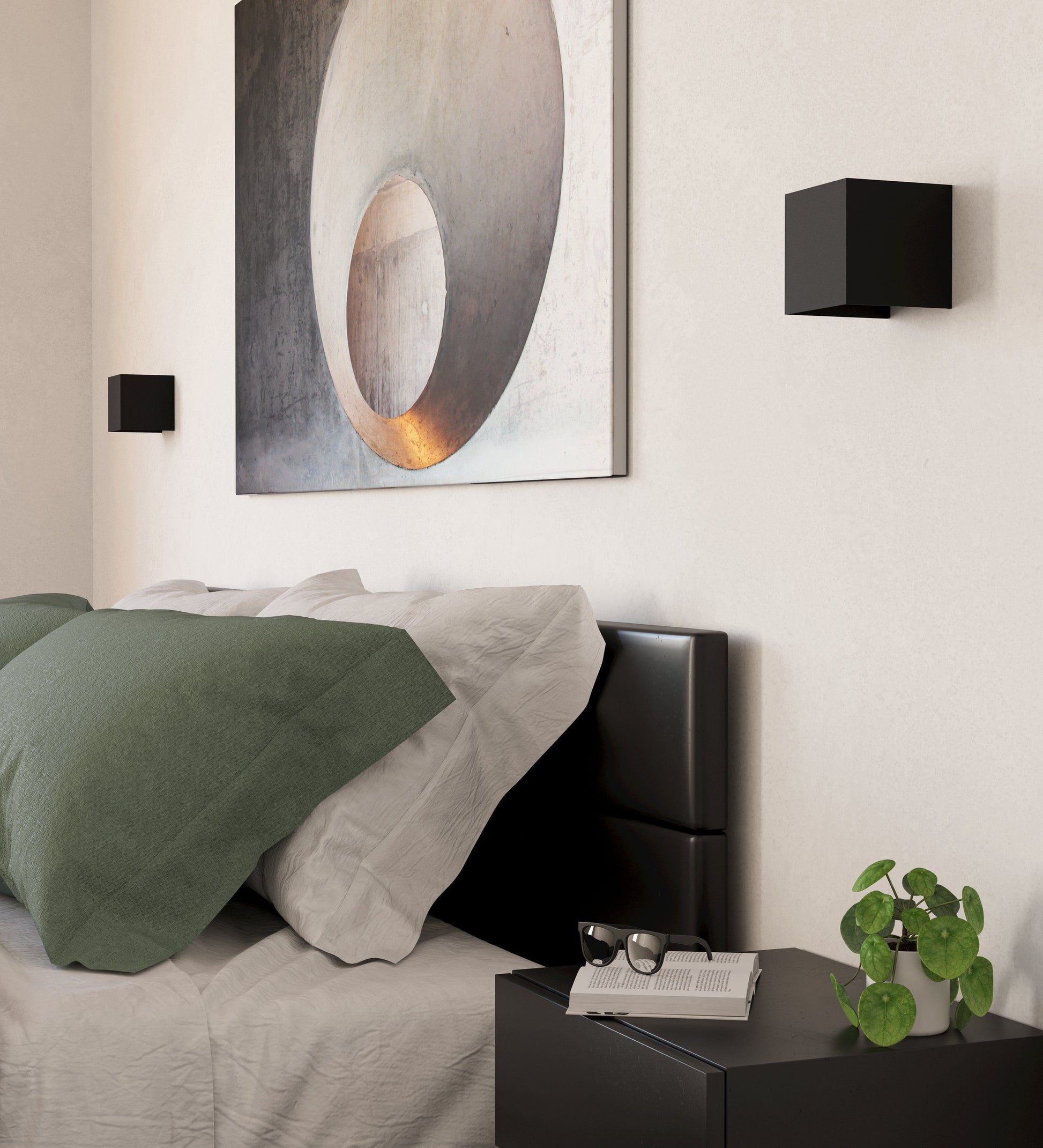 EGLO LED Wand-/Deckenleuchte VALMONTONE – 10 × 10 cm, 400 lm, 2 W, 3000 K, schwarz/transparent