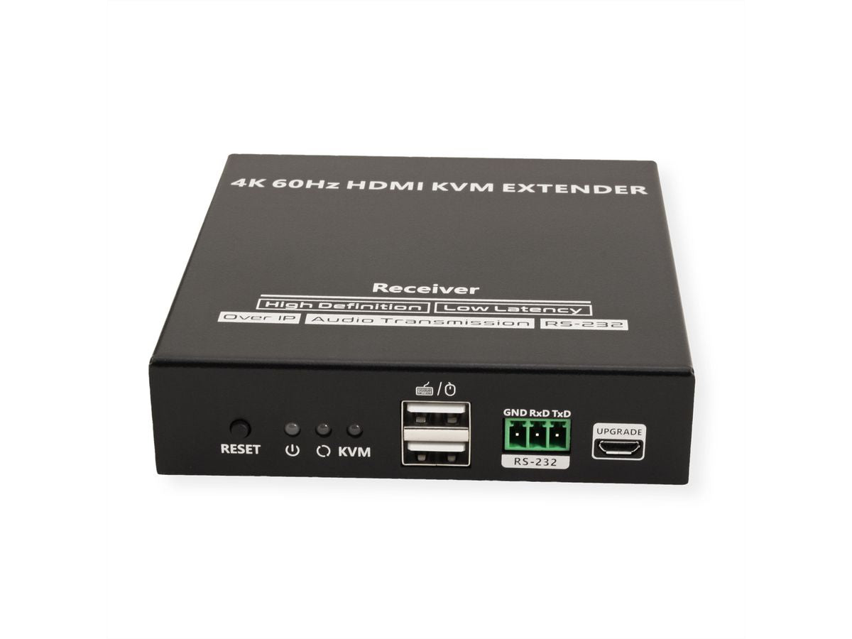 VALUE KVM-Extender-Set HDMI – 4K/60 Hz, USB, Audio, RS-232, bis 120 m über Cat 6