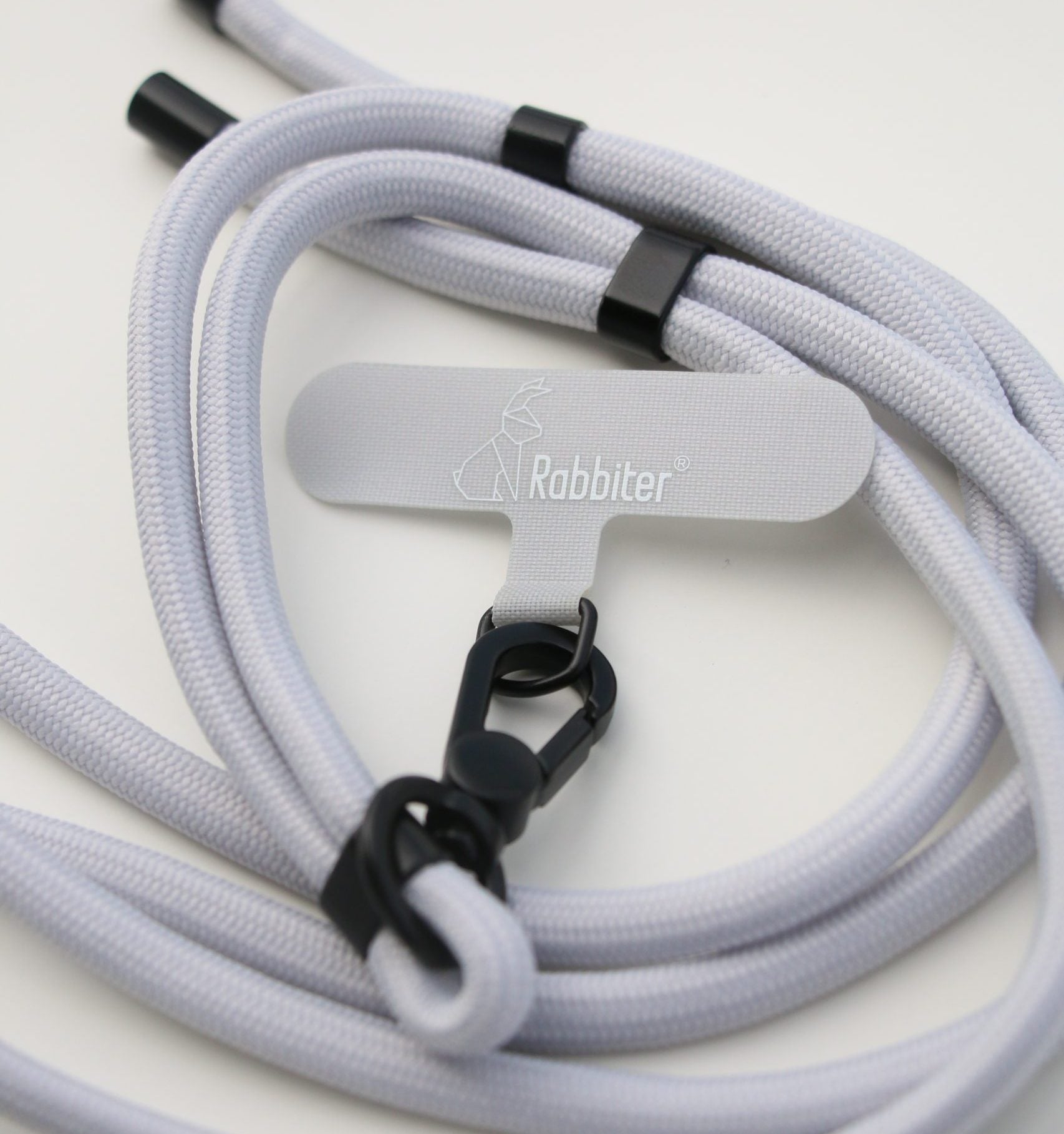 Rabbiter Handschlaufe – für Smartphone – schwarz, blau, grau, recyceltes Polyester, 80 cm