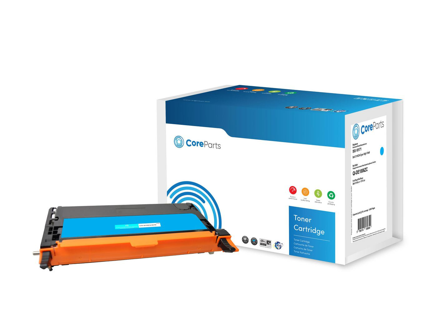 CoreParts 593-10171 Cyan Toner – Kompatibel XL – 8'000 Seiten – für Dell 3110CN/3115CN
