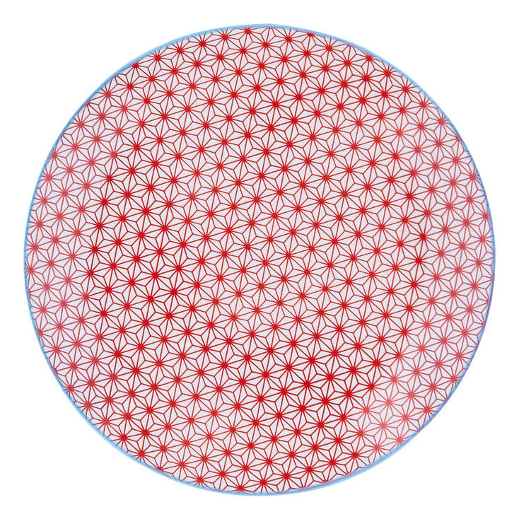 Björn Frühstücksteller – Porzellan, blau, rot, Ø 21,0 cm, 6 Stück