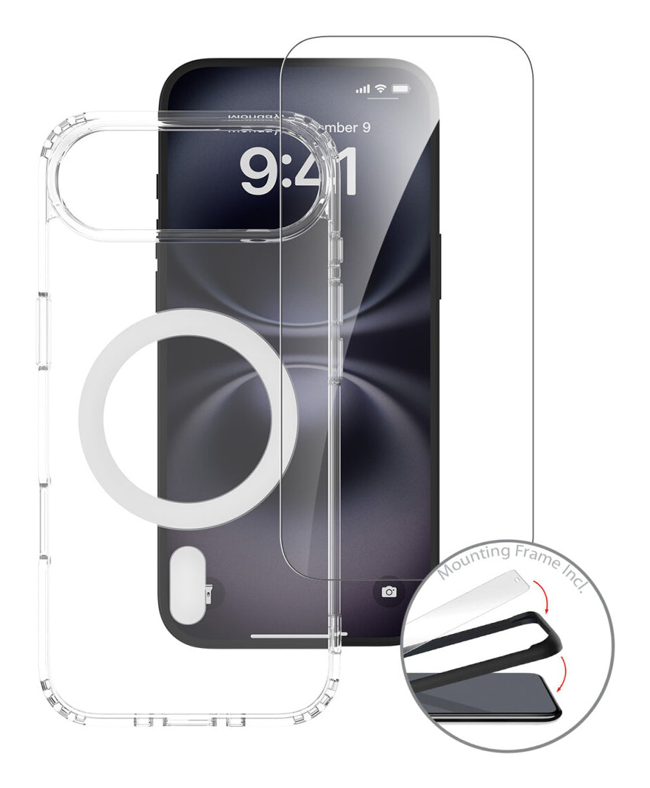 4smarts Backcover – für Apple iPhone 17 Air – MagSafe, Gehärtetes Glas, Transparent