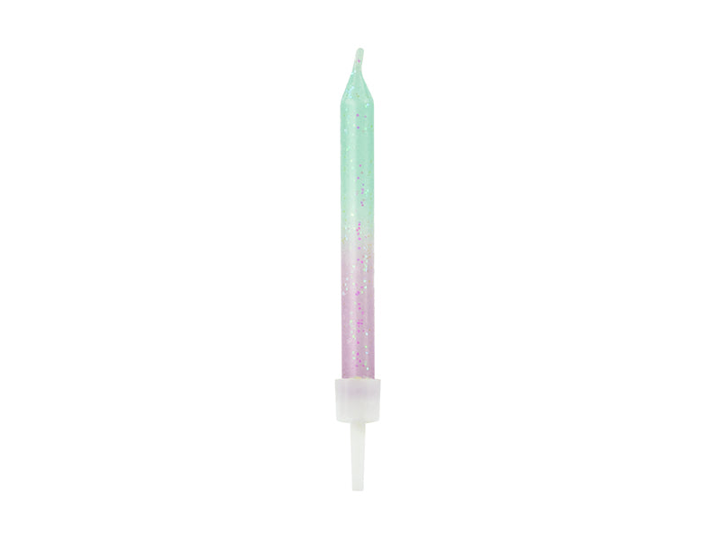 PartyDeco Geburtstagskerzen Meerjungfrau – Mint – 6 cm – 20 Stk