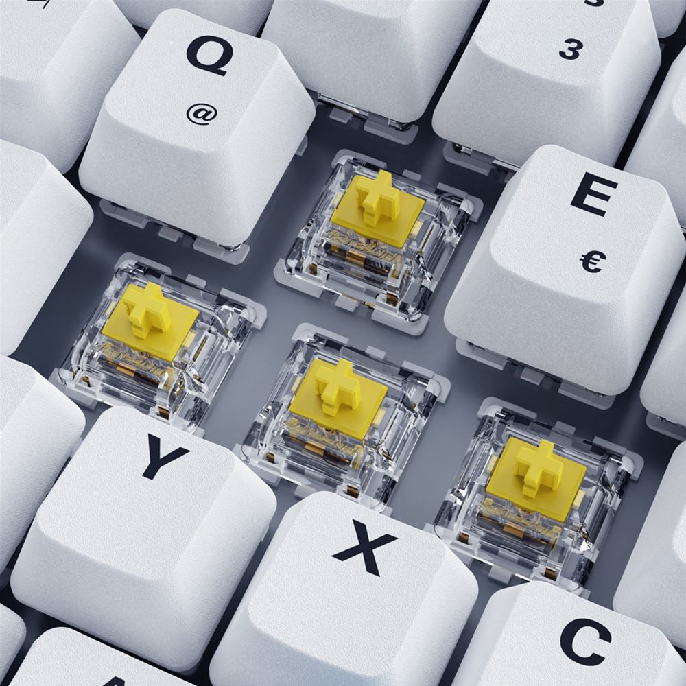 Sharkoon SKILLER SGK50 S3 PBT – Gaming-Tastatur 75% – Mechanisch, RGB – USB-C – QWERTZ (DE) – Weiss