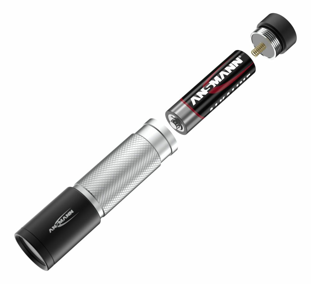 Ansmann Taschenlampe Daily Use 70B – 70 lm, 67 m, IPX4, Batteriebetrieb (AA) – Silber