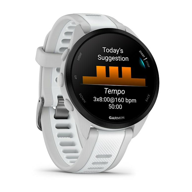 Garmin Forerunner 165 Music – GPS-Smartwatch – 43 mm, 1,2" AMOLED, GPS, WLAN, Bluetooth, 5 ATM
