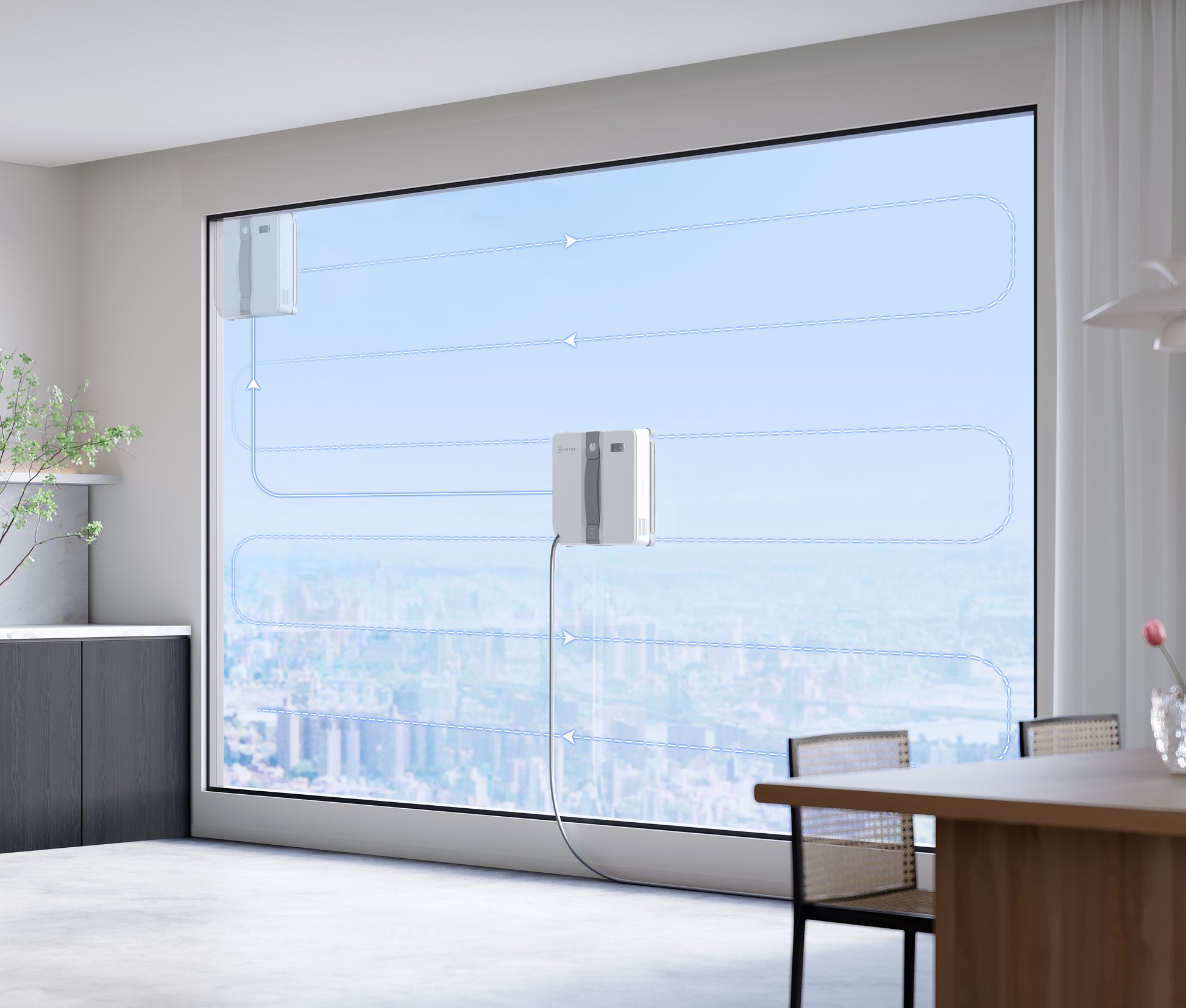 Ecovacs Fensterputzroboter – Grau, für Fenster