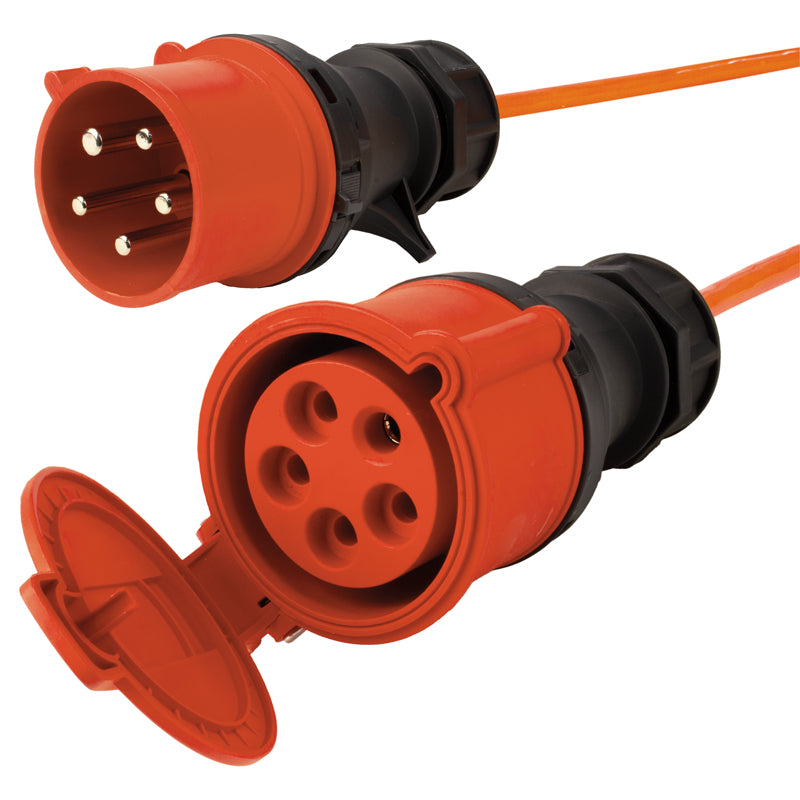 Steffen Verlängerungskabel, T12–T13, 20 m, IP44, 4 mm², halogenfrei, UV-beständig, PUR-Mantel – Orange