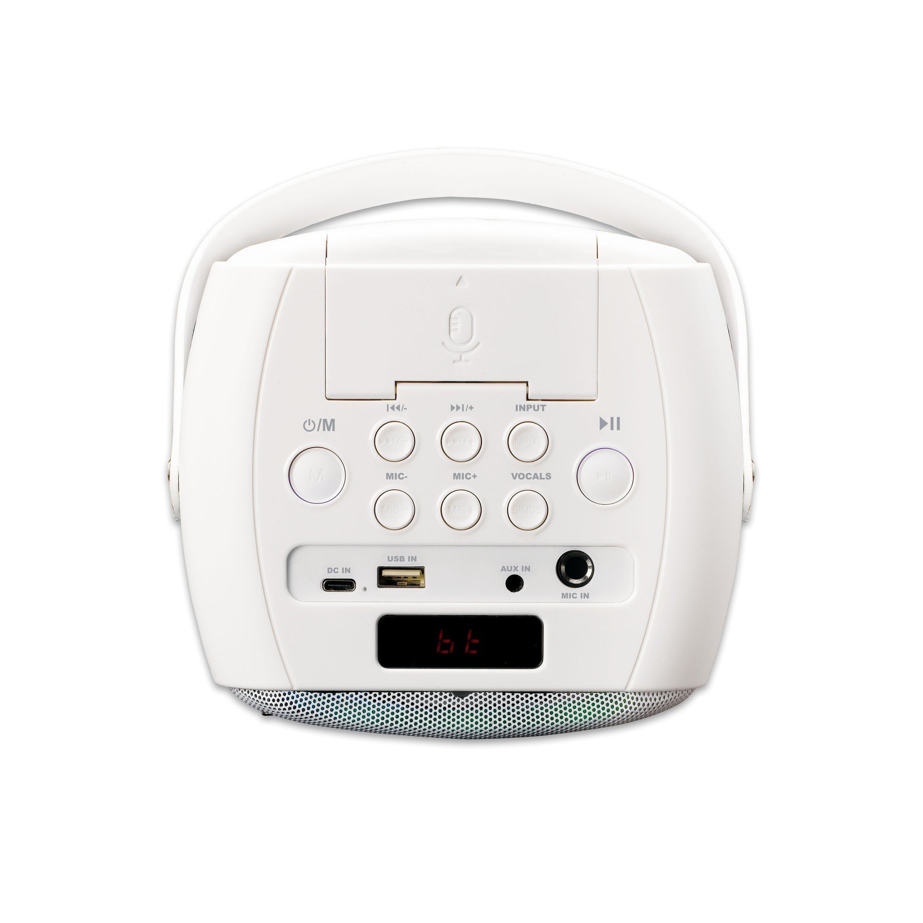 Lenco BTC-060WH – Bluetooth-Lautsprecher – 20 W, 12 h Akku, mit drahtlosem Mikrofon, Weiss