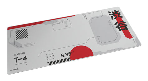 Trust GXT759 Gaming-Mauspad XXL 900×400 mm – Weiss, gestickte Kanten, Anti-Rutsch-Basis