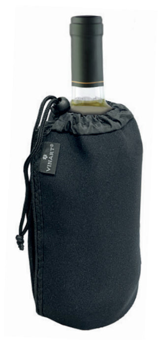 Vinart Flaschenmanschette Chill – 16 × 16 × 16 cm, Neopren, Schwarz, für 1 Flasche, tiefkühlgeeignet