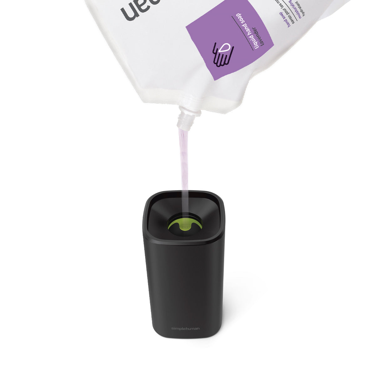 Simplehuman KT1192 Seifenspender – Edelstahl, Schwarz, 295 ml