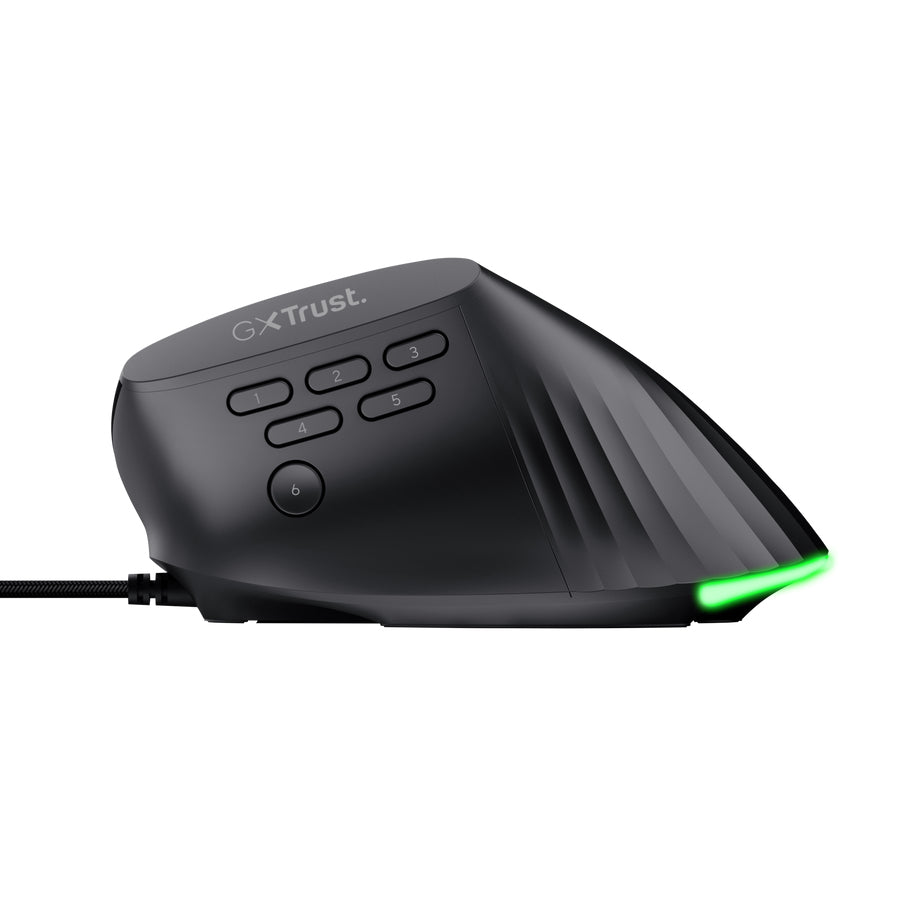 Trust GXT145 Rexxa – Gaming-Maus – Kabelgebunden (USB‑A), 12800 DPI, rechts, Schwarz