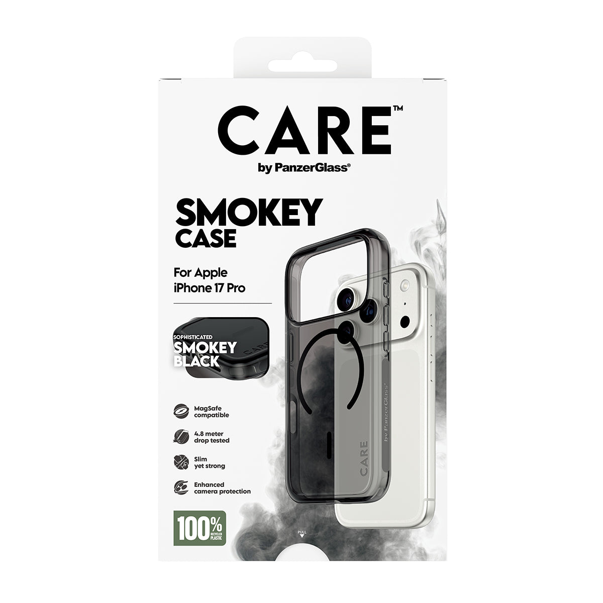 PanzerGlass CARE – Backcover – für Apple iPhone 17 Pro – Smokey/Schwarz – MagSafe kompatibel, kratz- und schockresistent