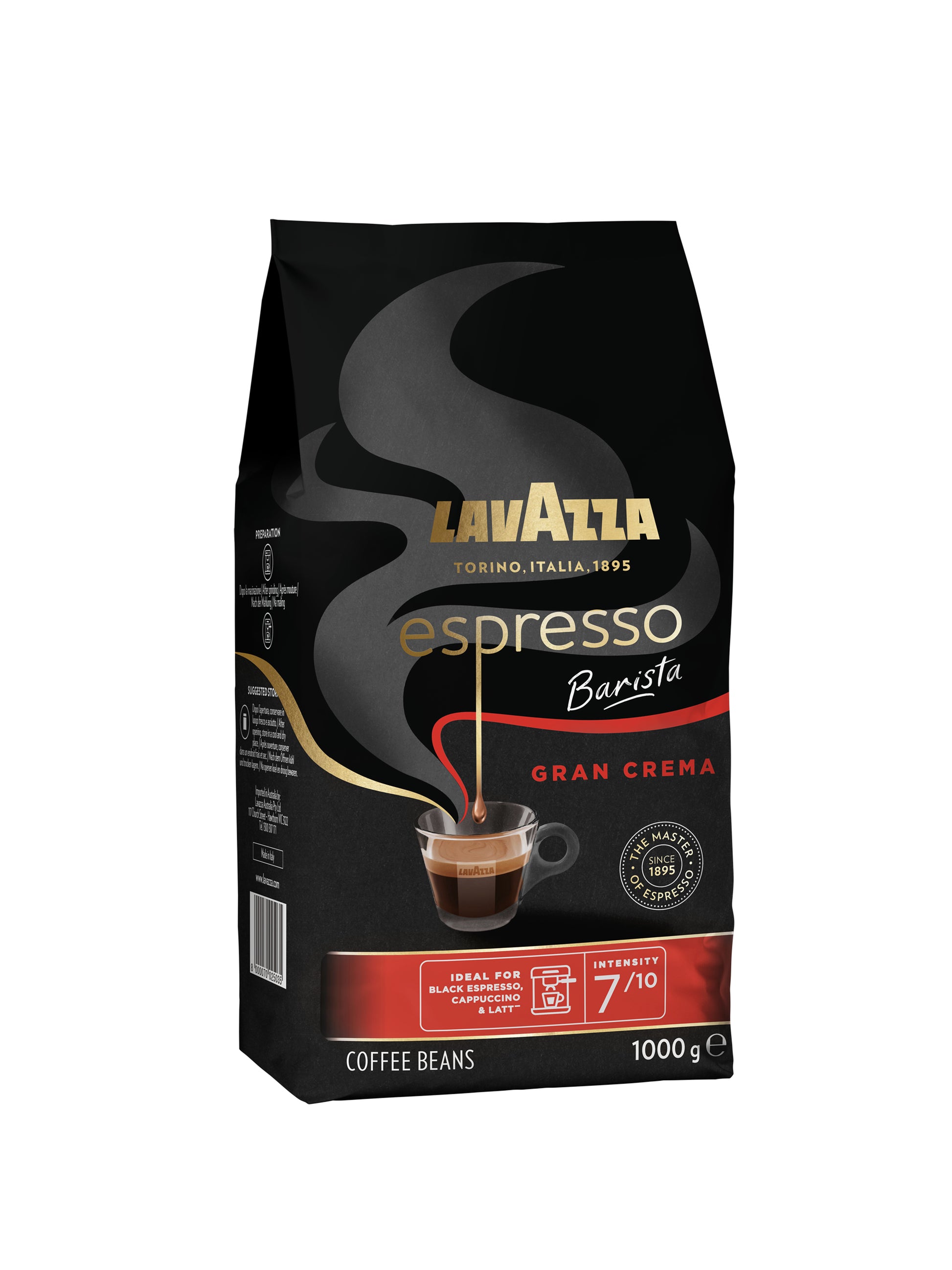 Lavazza Espresso Kaffeebohnen Barista Gran Crema – 1 kg – Mittlerer Röstgrad – Intensität 7/10