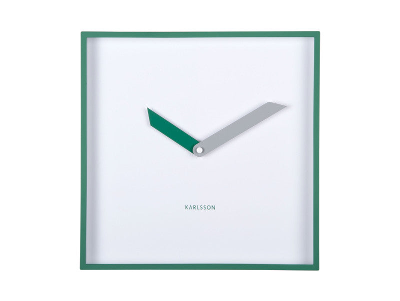 Karlsson Cool Retro Cuadrado Wanduhr – Analog, 28,3 × 28,3 × 4,1 cm, Grün, Kunststoff