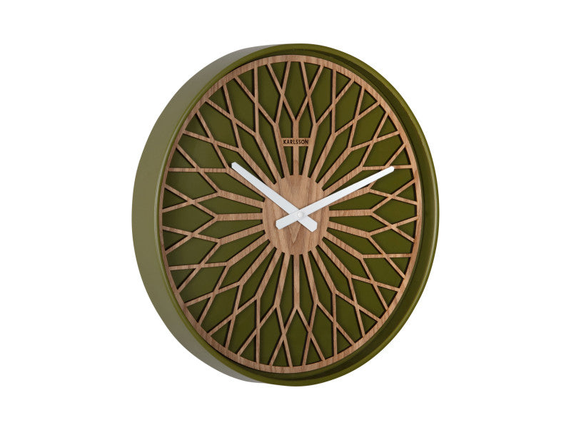 Karlsson Girasol Wanduhr – Analog, Ø 40,6 cm, Grün, Kunststoff