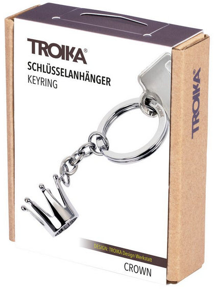 TROIKA Schlüsselanhänger Krone – Metall, Silber, 85 × 35 × 18 mm, 6er-Pack