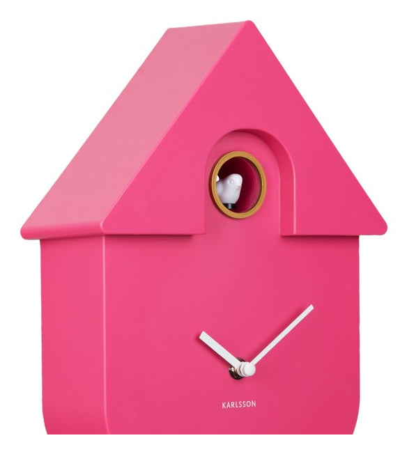 Karlsson Kuckucksuhr – 21,5 × 41 × 8,5 cm, pink, Kunststoff
