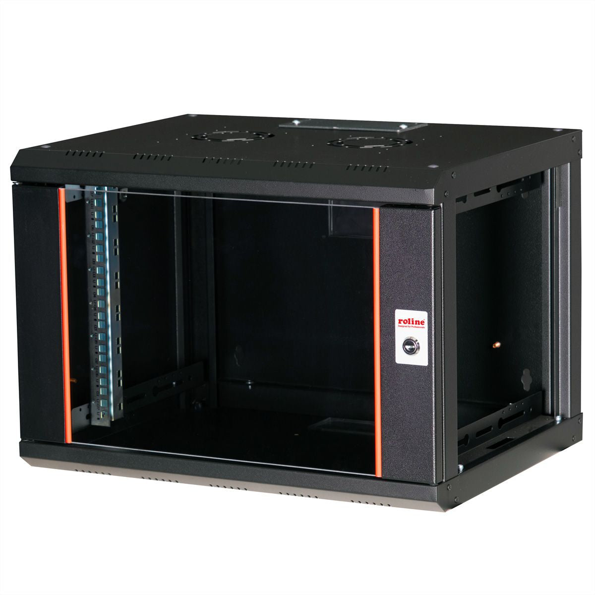 ROLINE Pro – 19" Wandverteiler 7U, IP20, abschliessbar, 600 × 450 × 418 mm, schwarz, Stahl