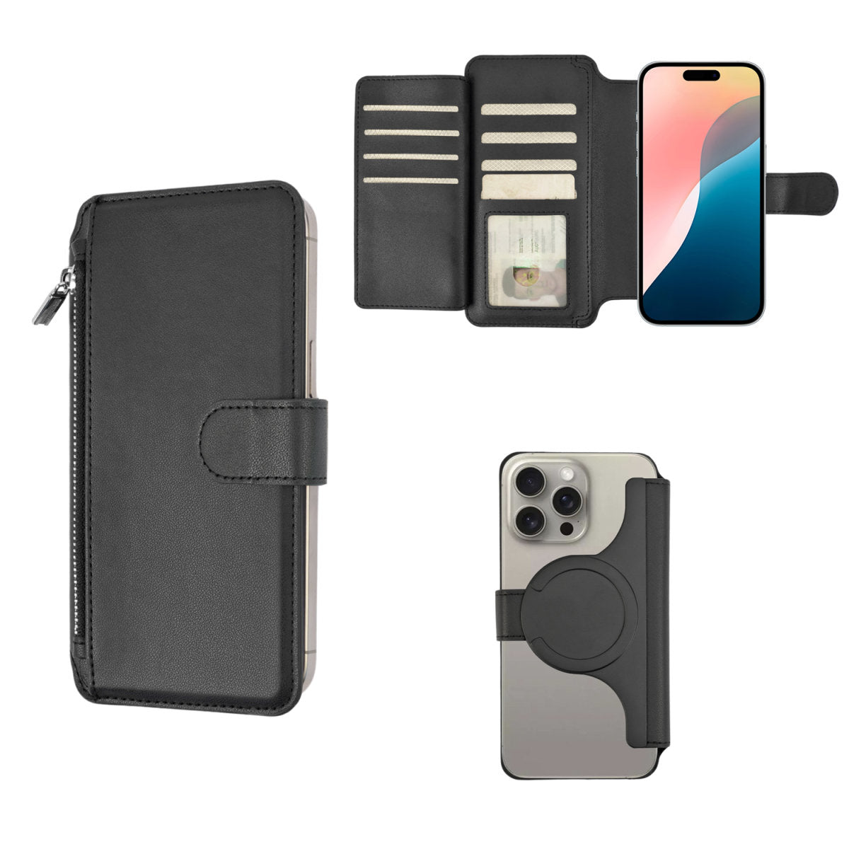 4smarts Magnethalterung – für iPhone 12 Pro Max, 13 Pro Max, 14 Pro Max und andere, 95 × 180 × 20 mm, schwarz