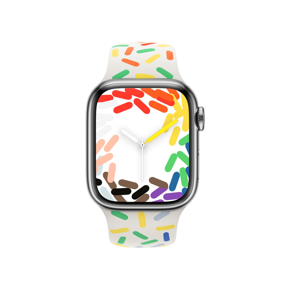 Apple Sportarmband Pride Edition – Armband – für Apple Watch (38/40/41 mm), Mehrfarbig, Bandgrösse M/L