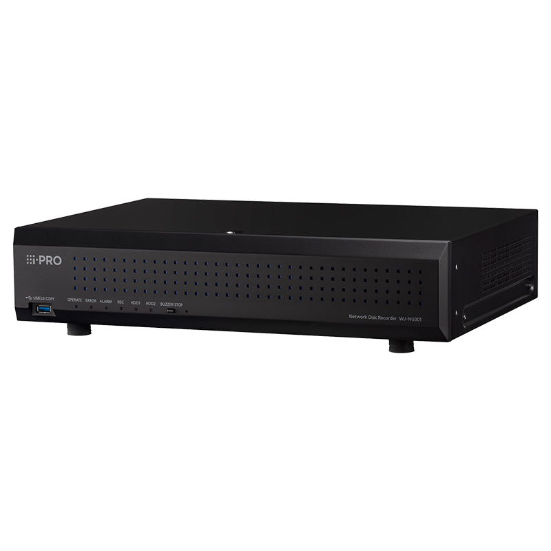 i-PRO WJ-NU301 NVR – 16 Kanäle, PoE 16×, 4K, 2× HDD, 40 TB, HDMI 4K, HDMI FHD