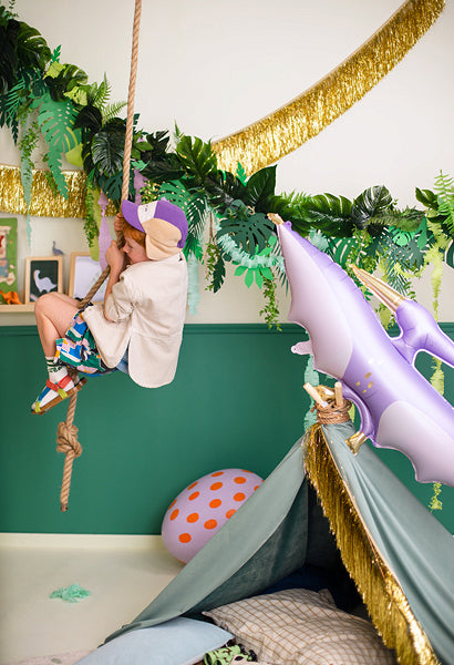 PartyDeco Folienballon Pterodaktylus – Violett – 120 × 62 cm – Folie – 1 Stk