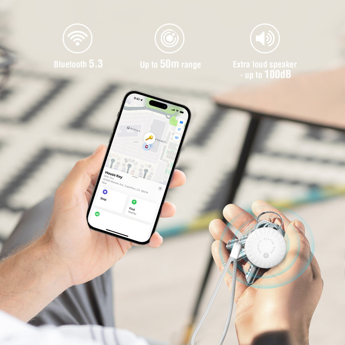 4smarts SkyTag Card Duos ReCharge – Standort-Finder – Bluetooth 5,3, 50 m Reichweite, IPX5, Schwarz