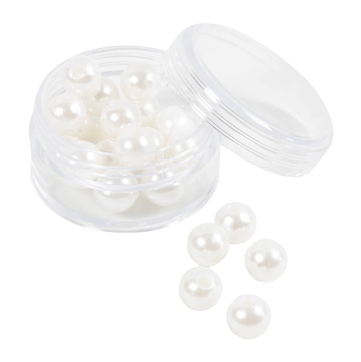 Creativ Company Wachsperlen, rund – perlmutt – Ø 8 mm, Loch 2,3 mm – 22 Stk.