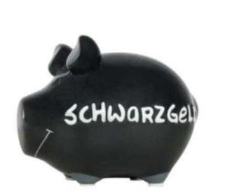 G. Wurm Sparbüchse – Keramik, Schwarz – 12,5 × 9 × 9 cm