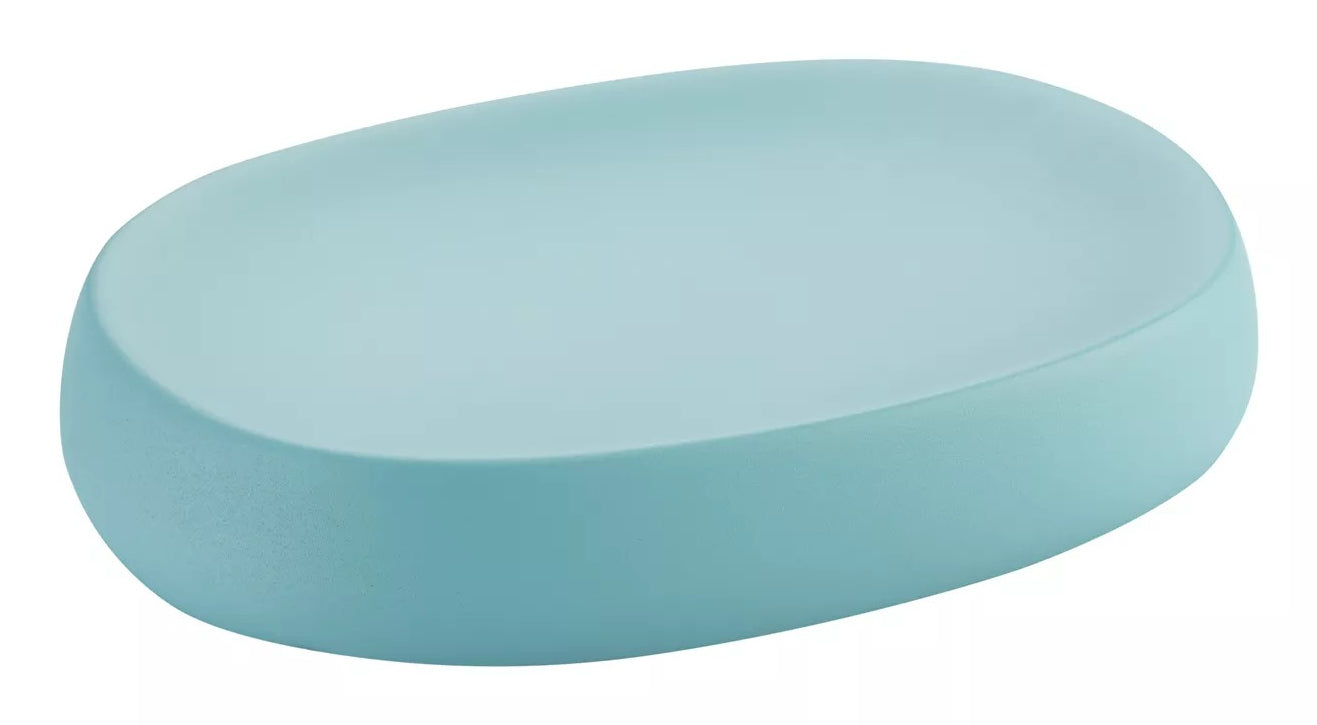 Diaqua Seifenschale Smilla – 12,7×9×2,4 cm, Polyresin, Aqua (oval)