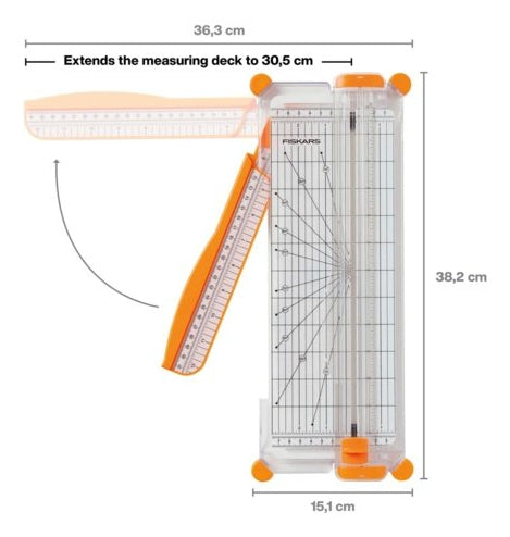 Fiskars 1077799 Papierschneider – Schnittlänge 30,5 cm, für A3/A4, 10 Blätter