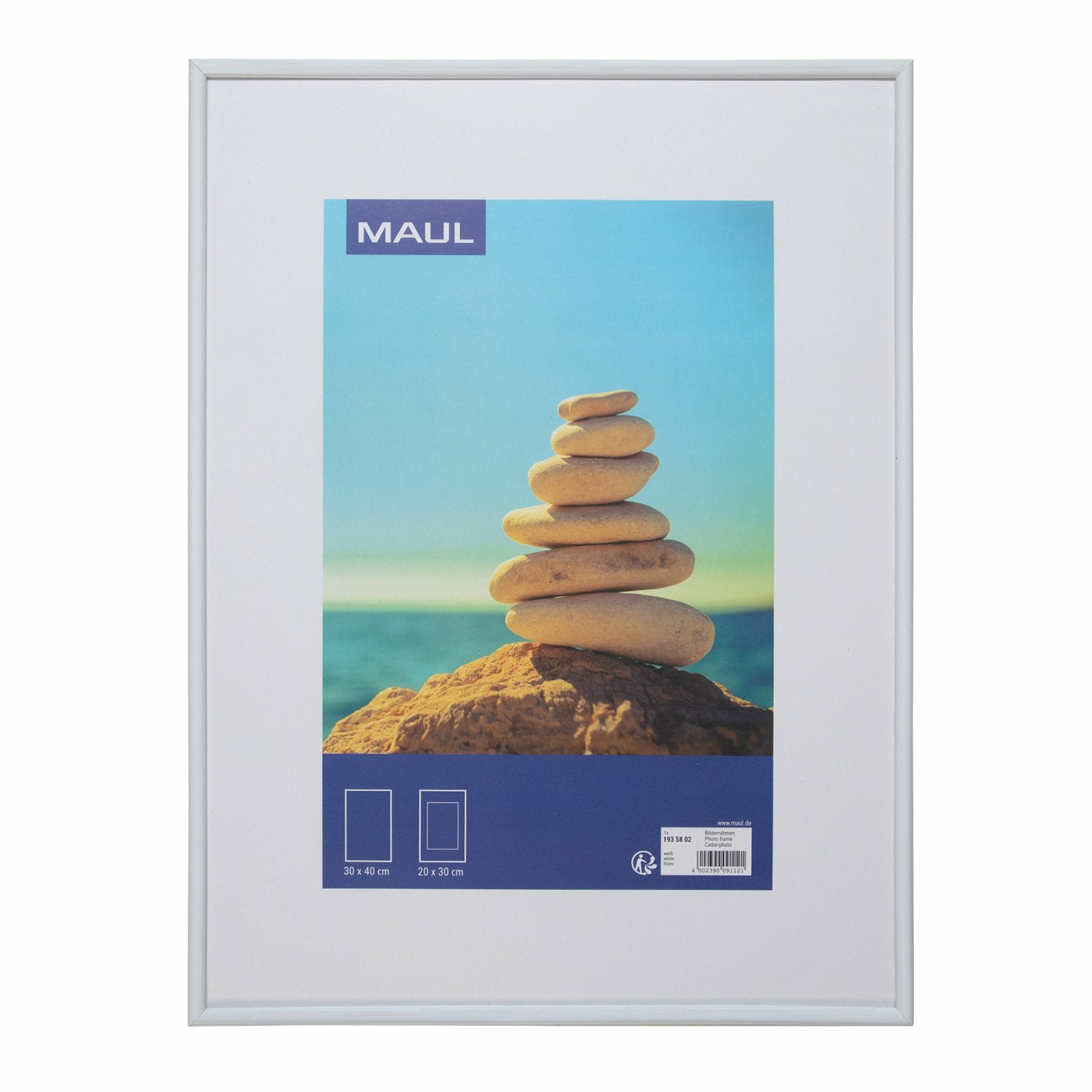 MAUL Bilderrahmen – für 30 × 40 cm – MDF & Kunststoff, weiss