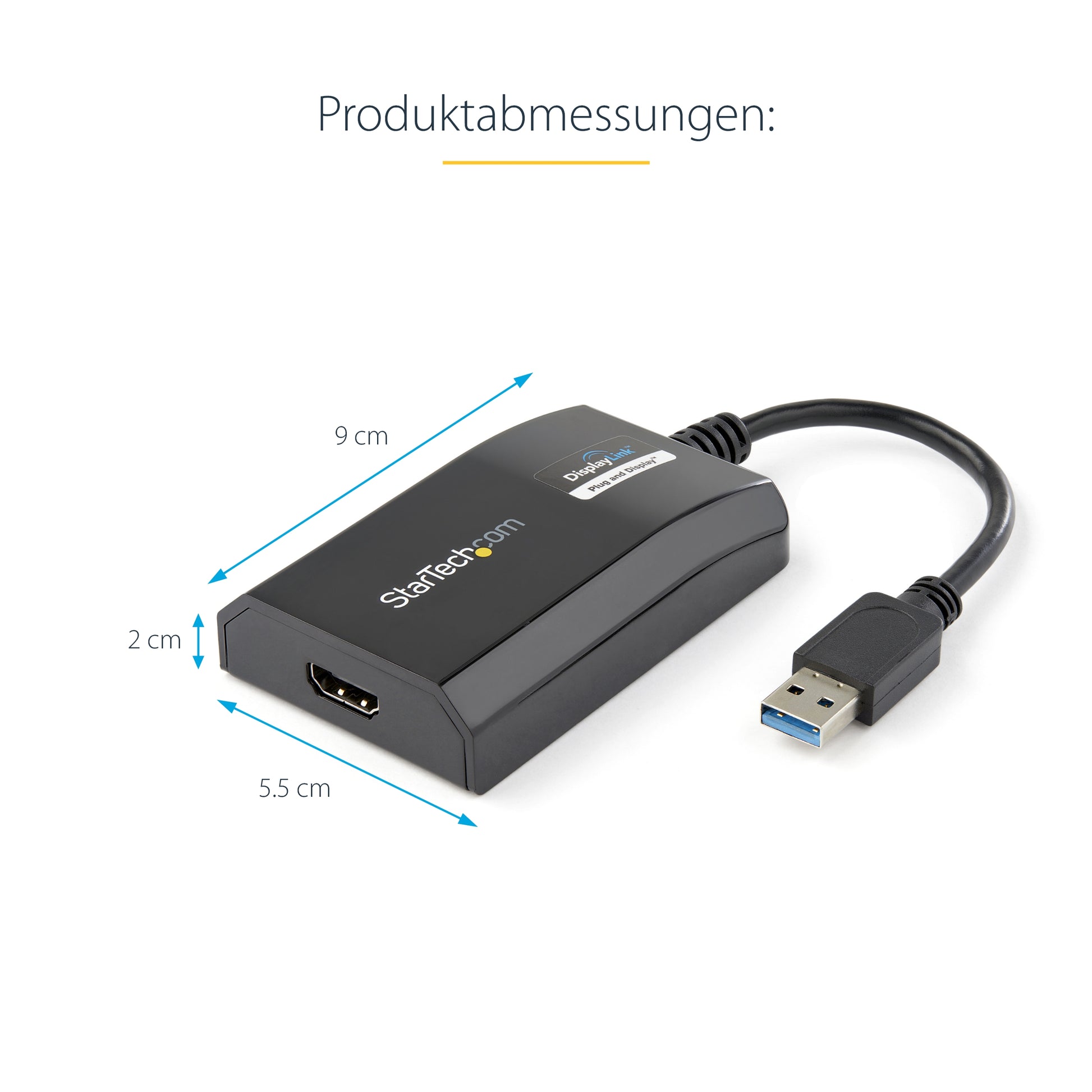 StarTech.com USB-A zu HDMI Adapter – 1920 × 1200, USB 3.2 Gen 1, 0,9 m, für Windows/Mac/Linux