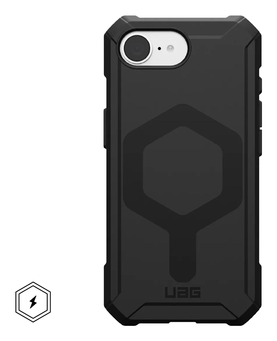 Urban Armor Gear UAG Essential Armor MS Rückcover – für Apple iPhone 16e, MagSafe, Kunststoff, schwarz, bis 4,6 m sturzsicher