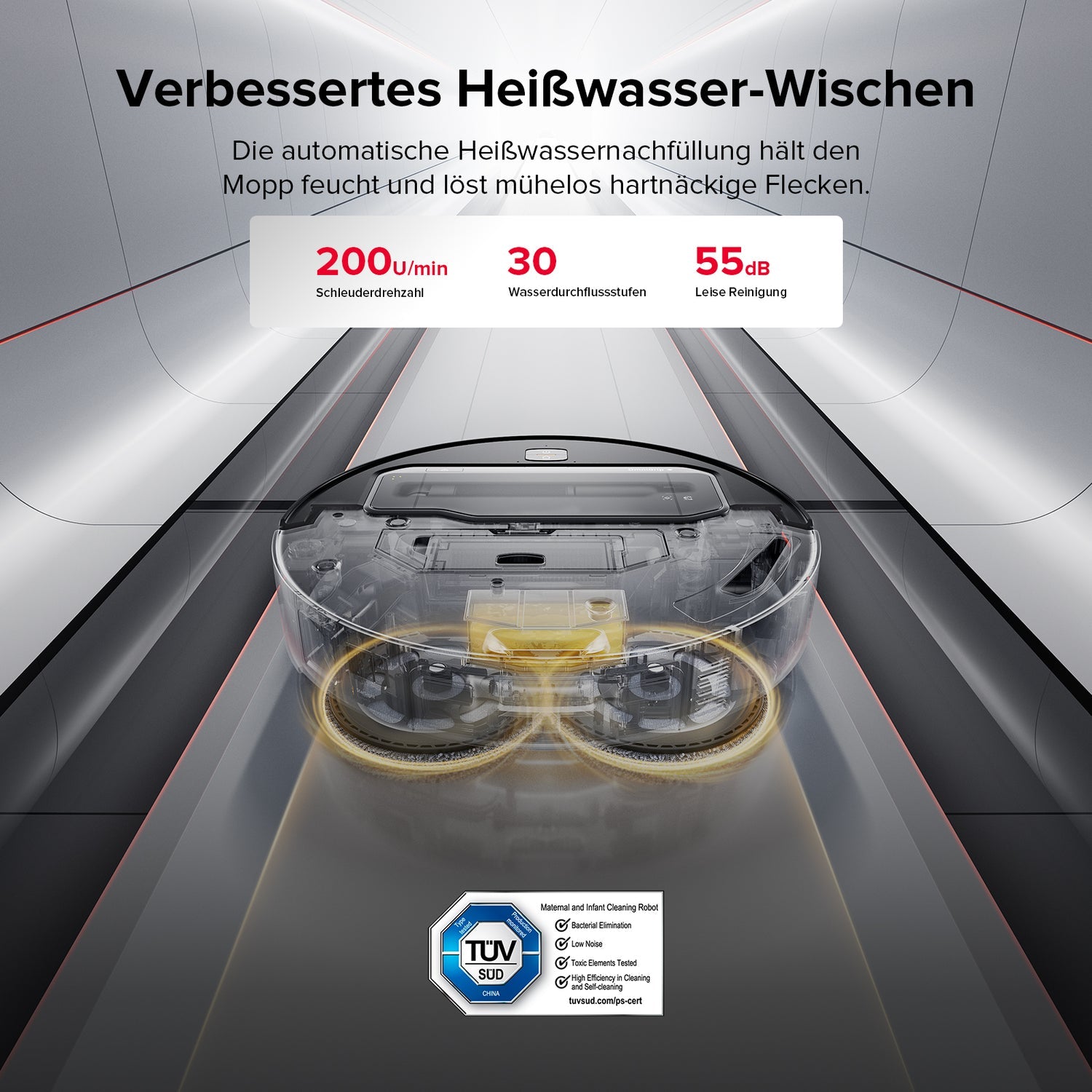 Roborock Saugroboter – Saros Z70, Schwarz, Staubbeutel