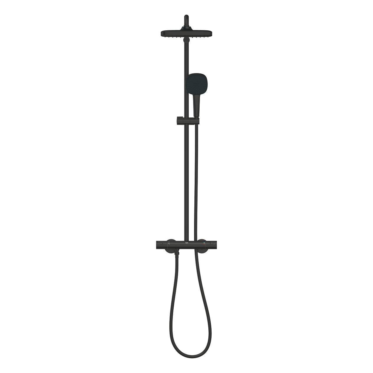 GROHE Duschsystem Vitalio – 113,2 cm, Messing, Aufputz-Thermostat, Schwarz
