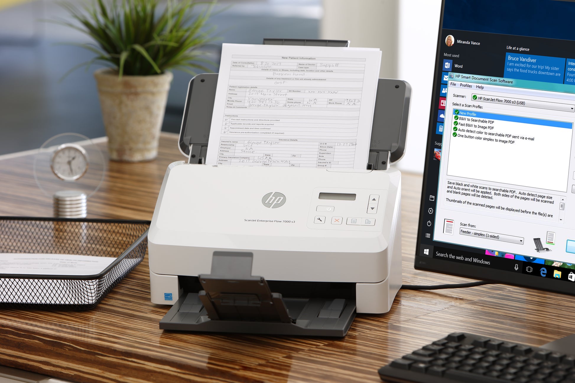 HP SCANJET ENTERPRISE FLOW 7000 S3 – Dokumentenscanner, Duplex, 75 Seiten pro Minute