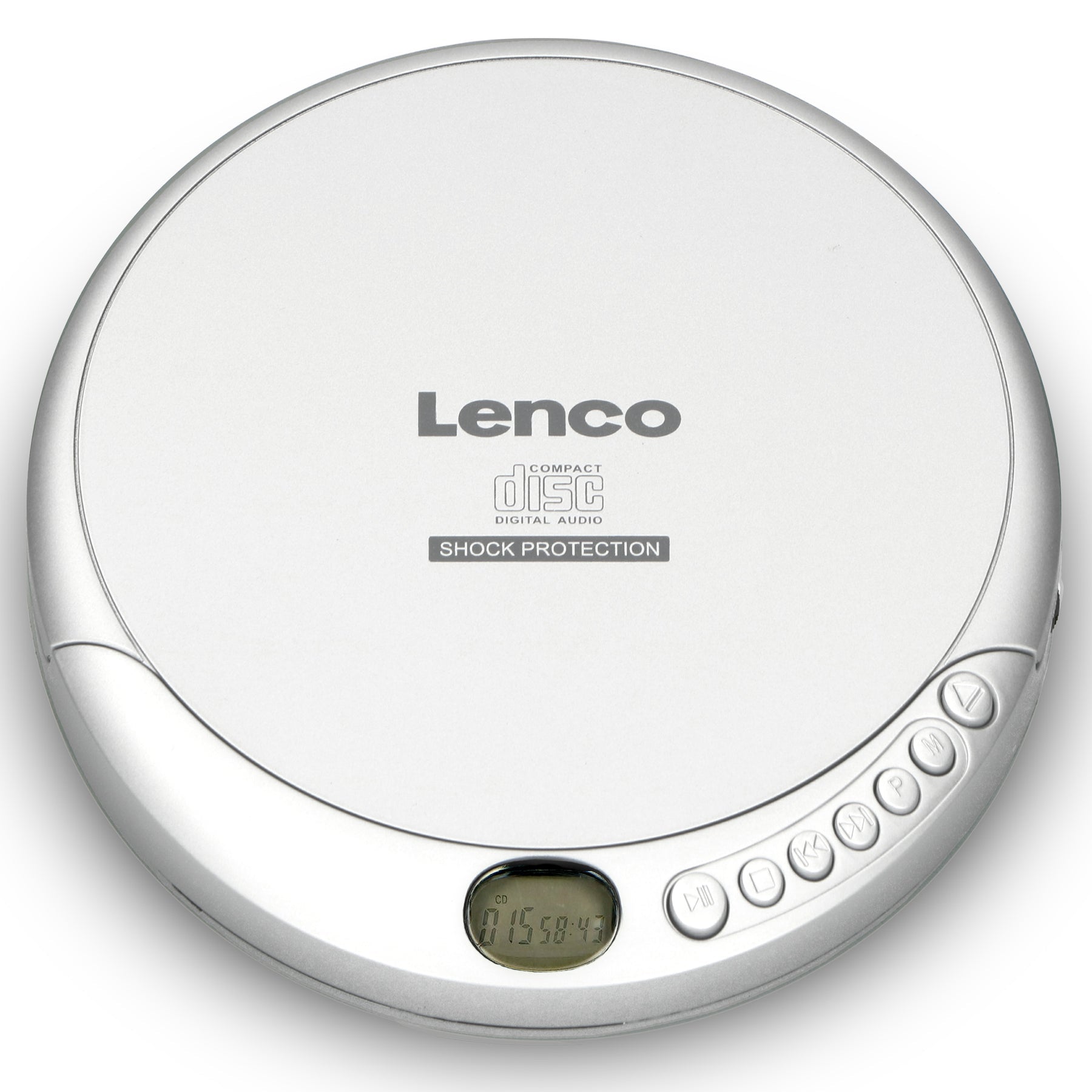 Lenco CD-201 – CD-Player – Portabel – MP3-Wiedergabe, Akkubetrieb – Silber