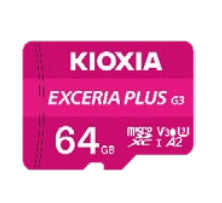 Kioxia EXCERIA PLUS G3 microSDXC 64 GB – UHS-I, Klasse 10, U3, V30, A2, 210/90 MB/s, inkl. SD-Adapter