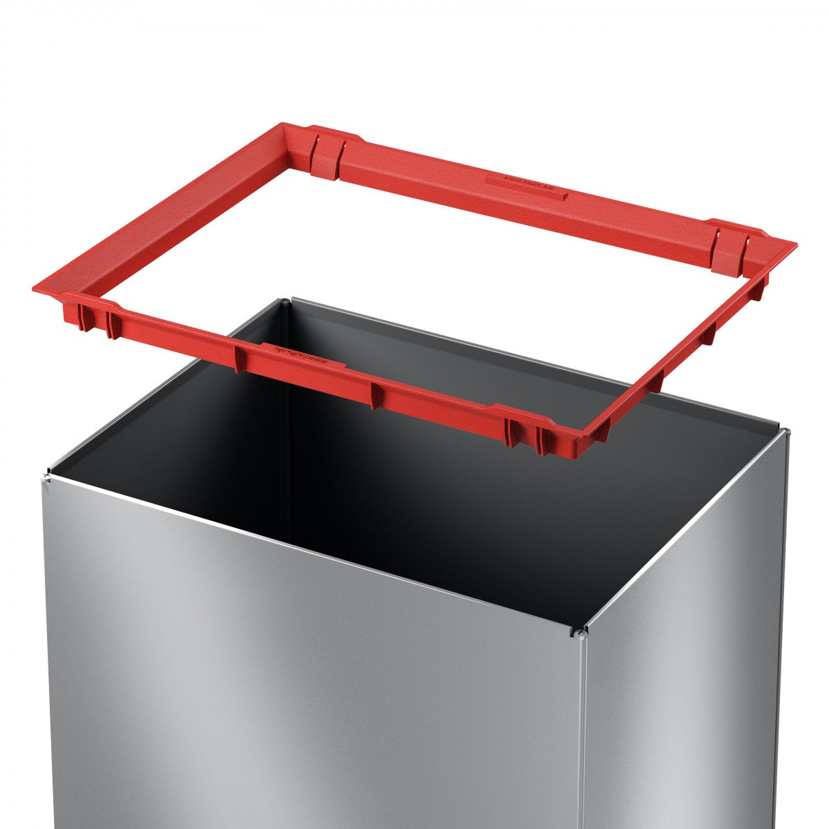 Hailo Abfallcontainer Big-Box Swing – 35 l – mit Deckel, Stahl, Silber – B × H × T 339 × 545 × 260 mm