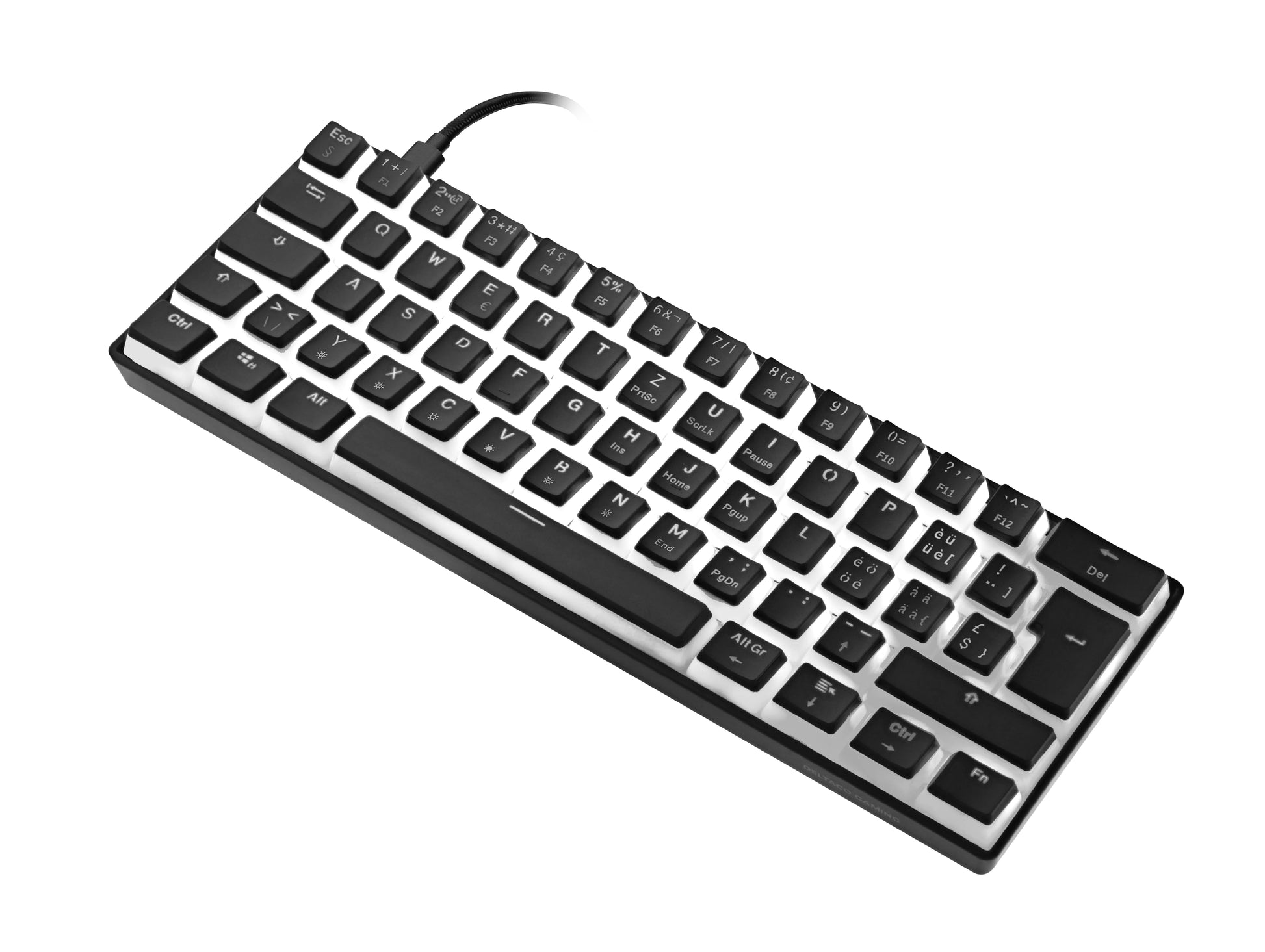 Deltaco Gaming GAM-075V2 – Gaming-Tastatur 60% – Mechanisch – USB-C – RGB – QWERTZ (CH) – Schwarz