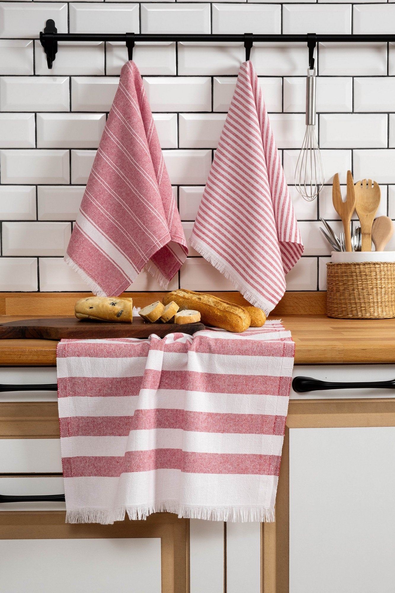 Hermia Geschirrtuch Eliza – weiss – 45 × 65 cm – Polyester – 3er-Set