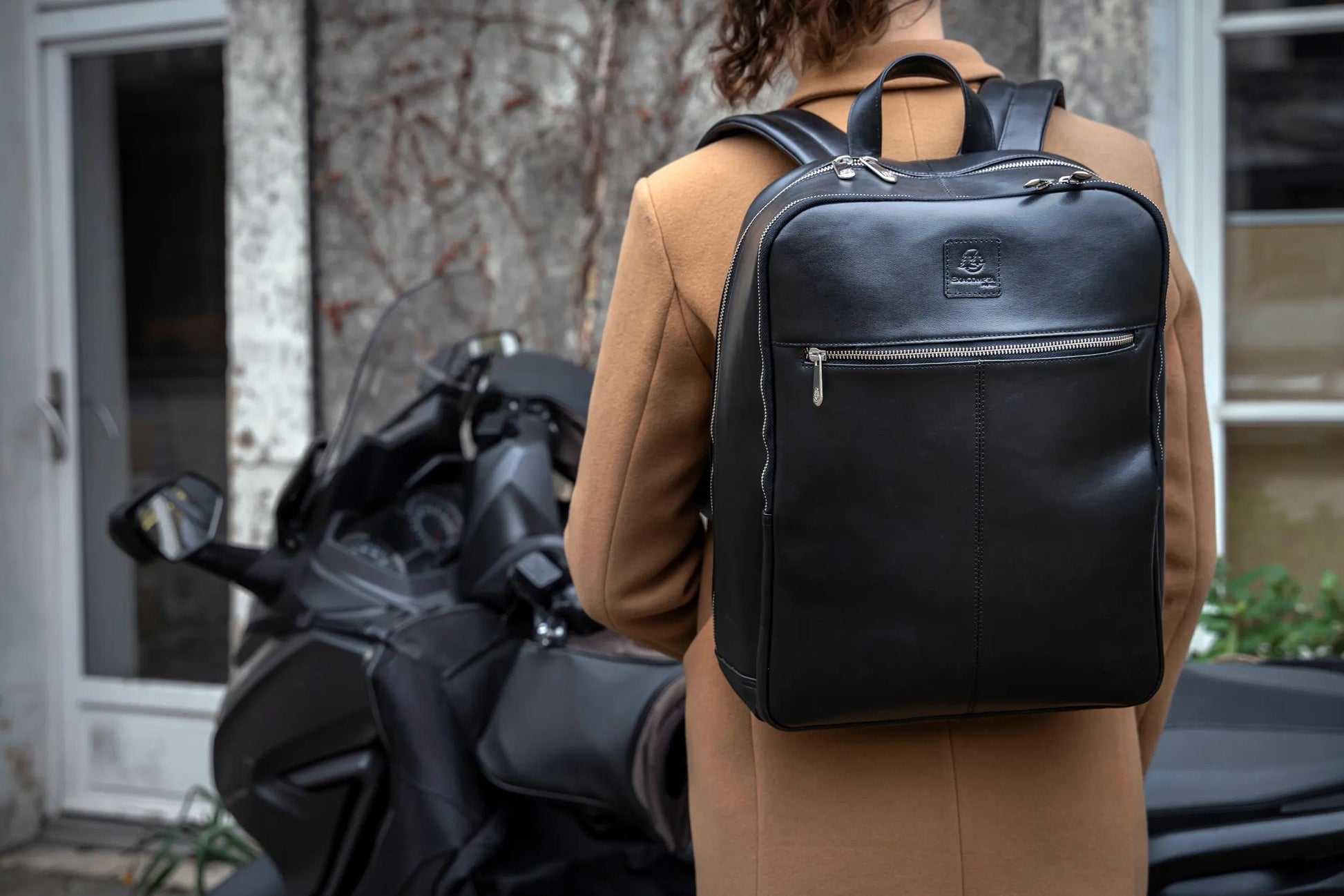 Exacompta Notebook-Rucksack bis 15,6" – Leder, wasserabweisend – Schwarz