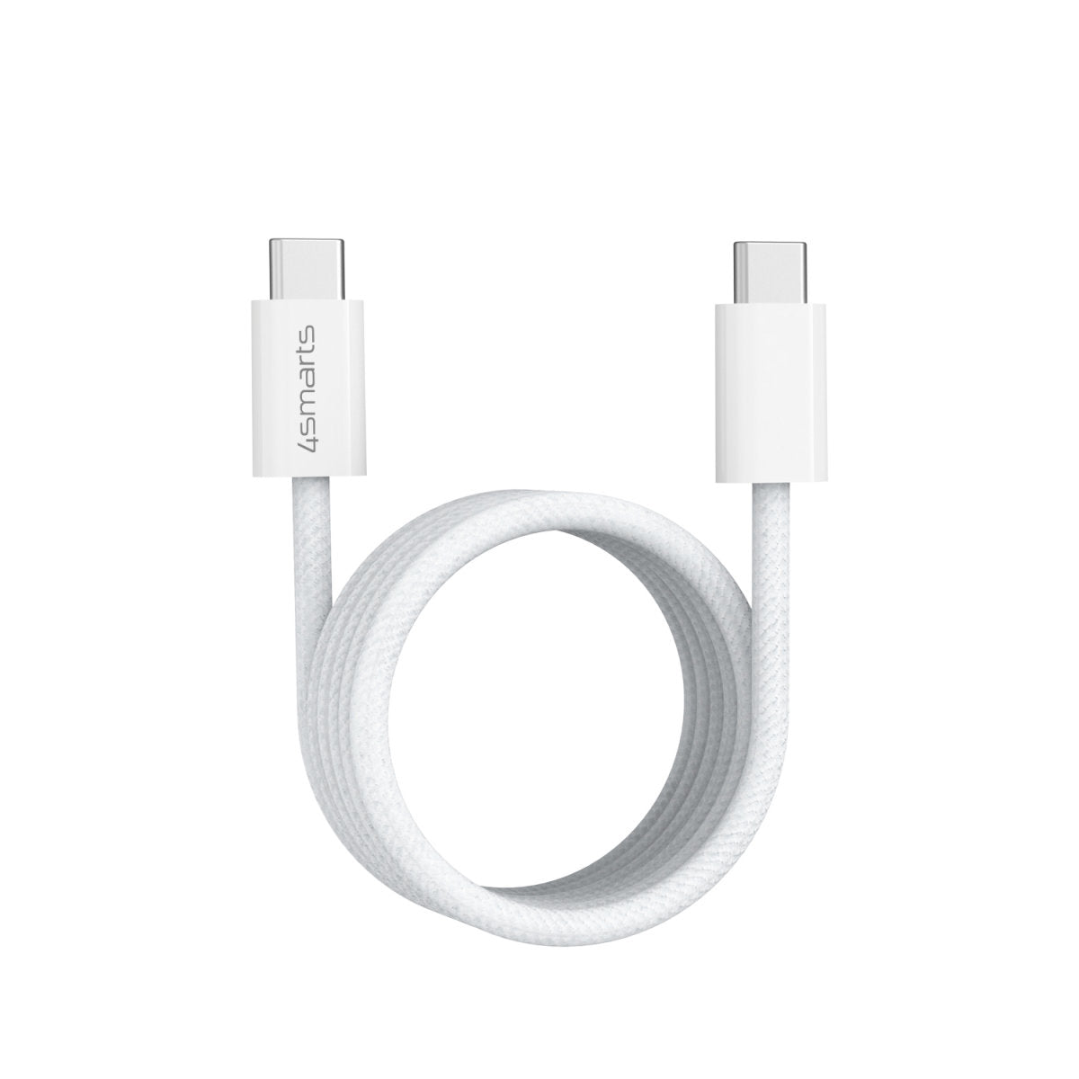 4smarts USB-C auf USB-C Kabel – USB 2.0 (480 Mbit/s) – 1,5 m – PD 100 W – Magnetisch, Geflochten – Weiss