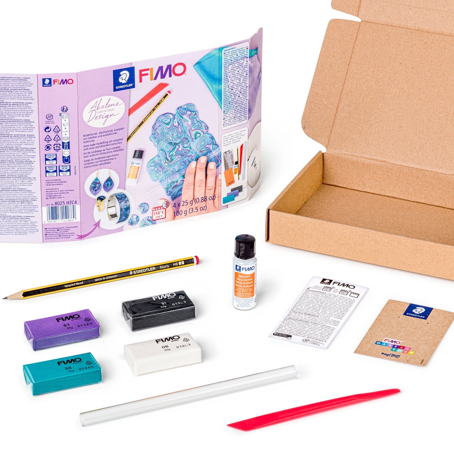 Staedtler FIMO – Modellierton, Mehrfarbig, 4 × 25 g