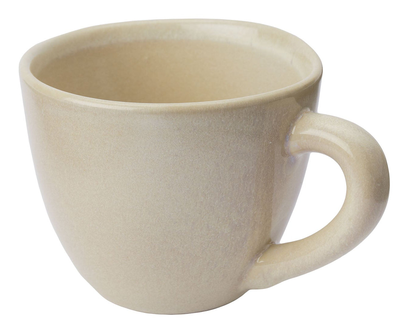 URBANARA Capela Becher – 0,20 l, Steingut, beige, handbemalt, spülmaschinenfest, mikrowellengeeignet, 4 Stück
